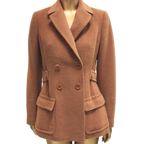 Jackets & Blazers - Double Breasted Camel Coat Blazer Outerwear Belted Trench Solid Tailored Jacket